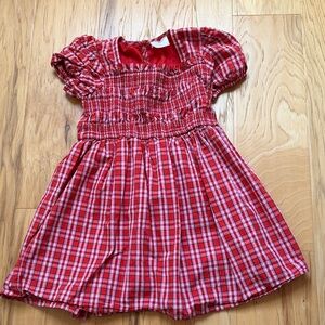 J Crew Plaid Smocked Red Kids Dress 4T